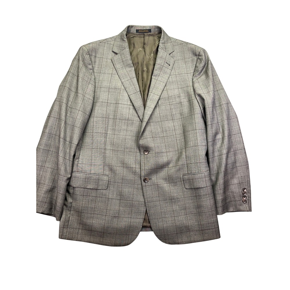 Jos. A Bank Reserve Blazer Sport Coat Set Plaid Wool Two Btn Gray 48 L Pants 38"